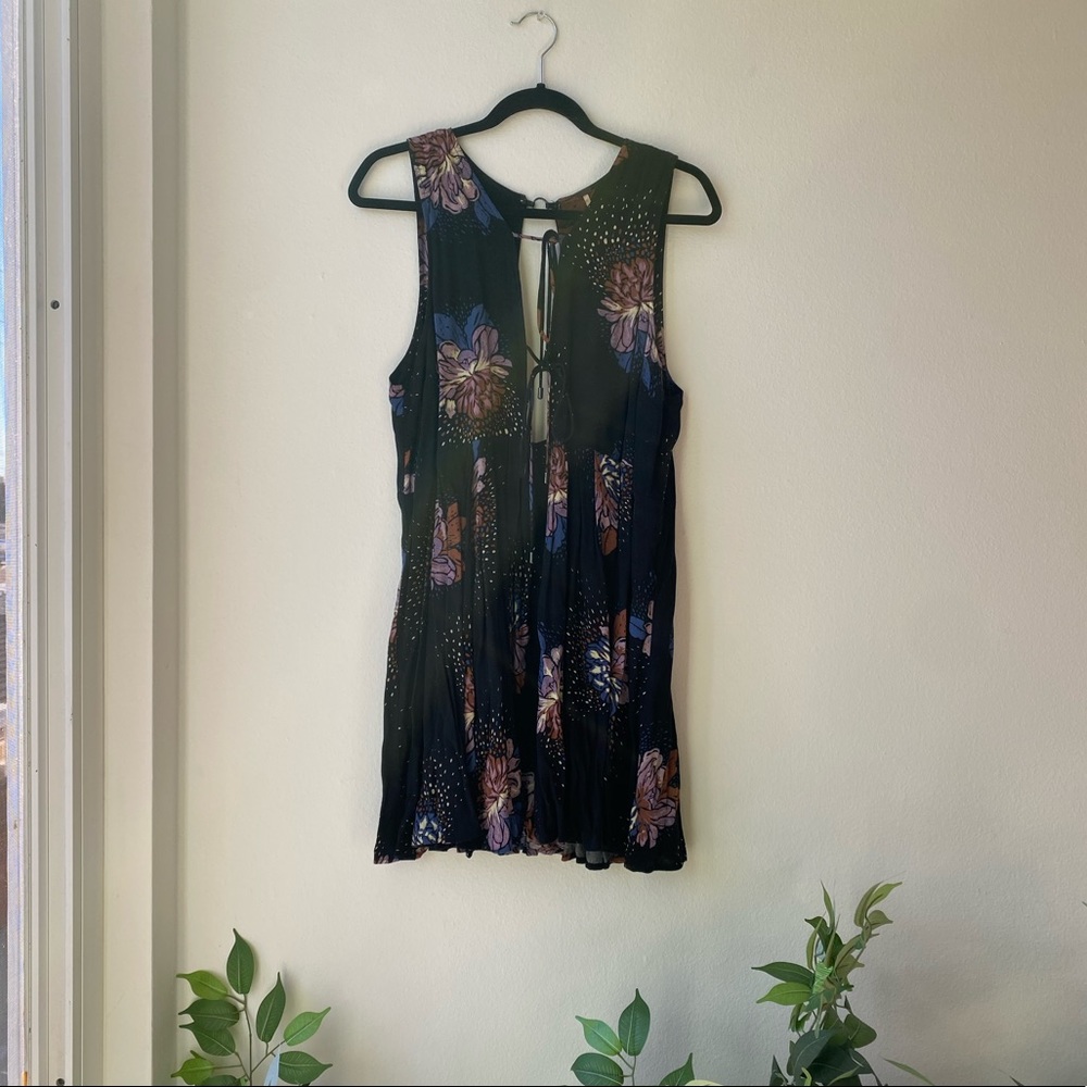 Free People Lovely Day Black Floral Print Dress